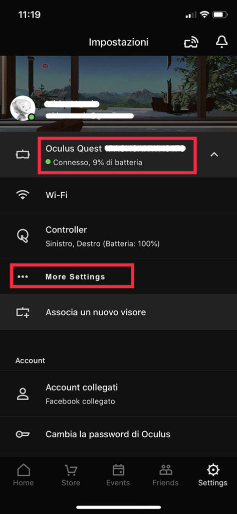 Oculus More Settings