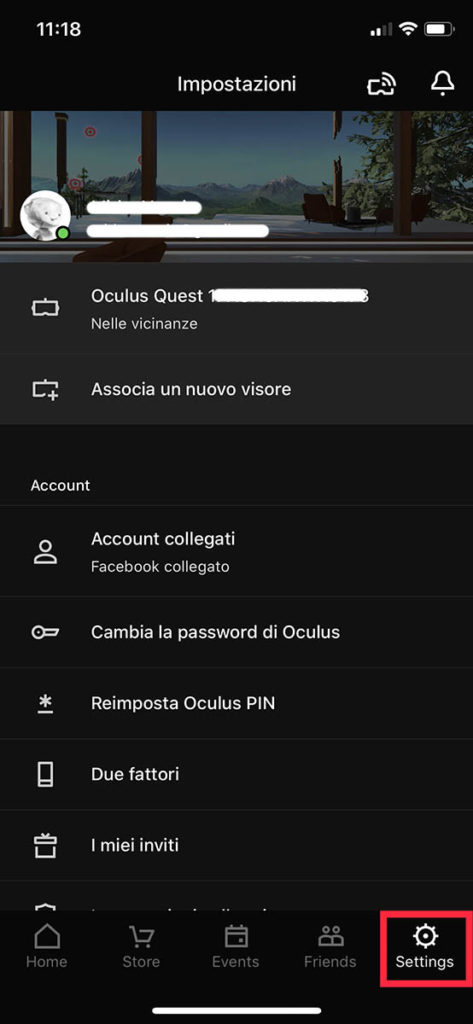 Oculus Settings